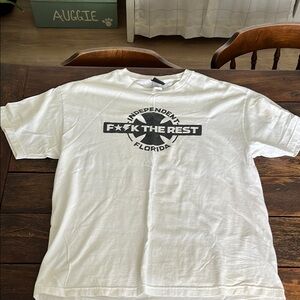White Graphic T-Shirt 
Independent skateboarding